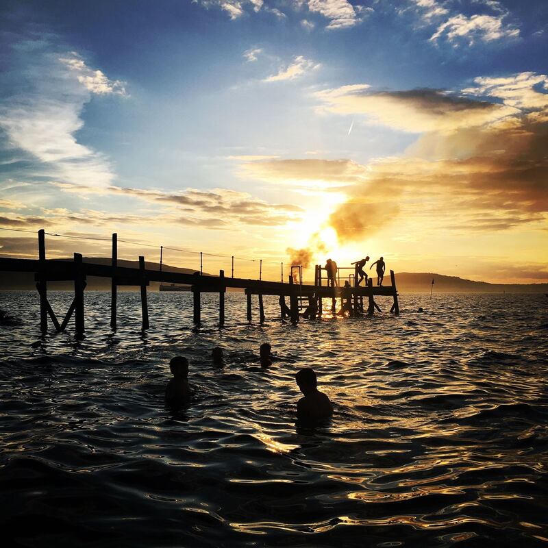Kids on The Kinnegar jetty in Co Donegal PHOTO: Anya Hanna