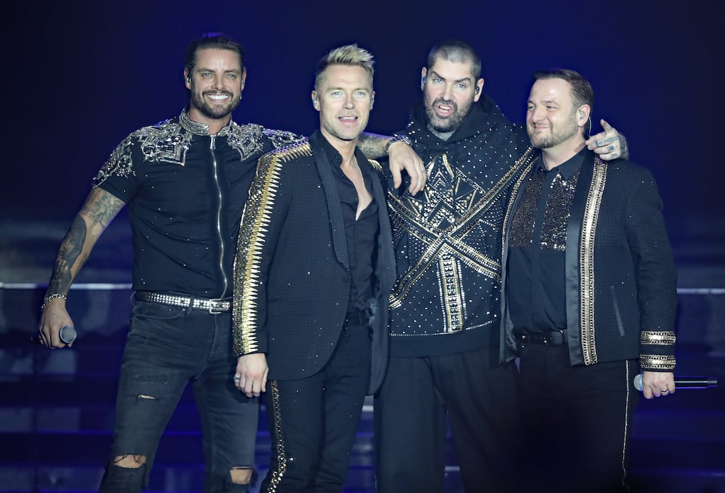 Keith Duffy, Ronan Keating, Shane Lynch and Mikey Graham of Boyzone. Photograph: Niall Carson/PA Wire