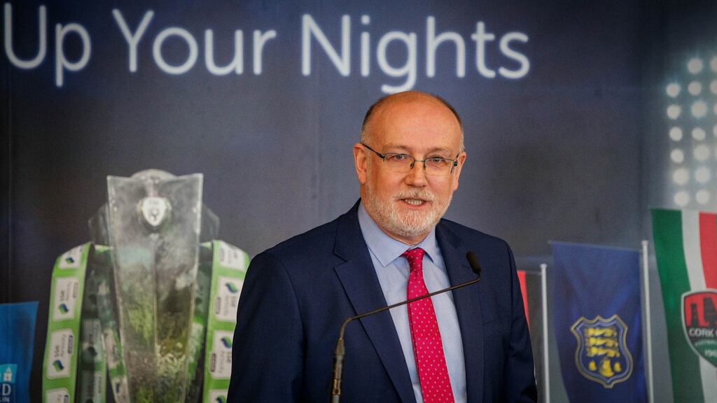 FAI’s Competitions Director Fran Gavin at the SSE Airtricity League launch at the Aviva stadium in Dublin. Photograph: Ryan Byrne/Inpho
