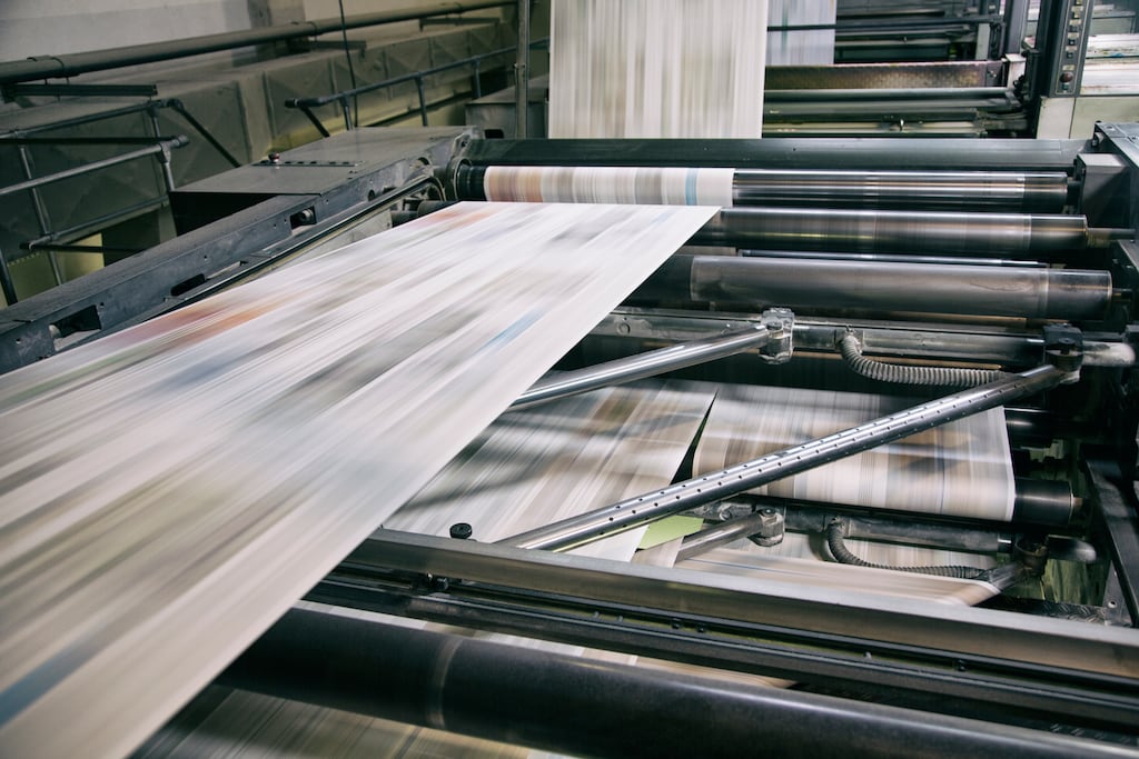 Newspapers have become “increasingly expensive to produce” due to a surge in newsprint costs over the last 18 months, Newsbrands Ireland said. Photograph: iStock