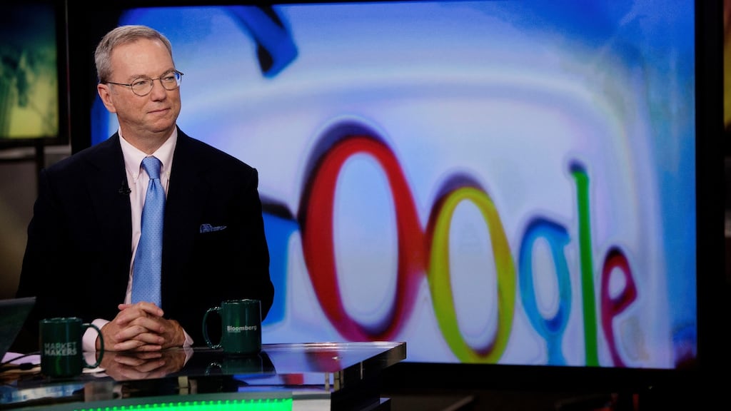 Eric Schmidt, chairman of Google parent Alphabet, says extremists are getting “underneath the algorithm”. Photograph: Victor J Blue/Bloomberg
