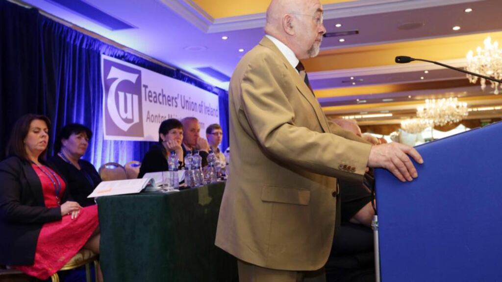 Minister for Education Ruairí Quinn addresses the TUI conference.
