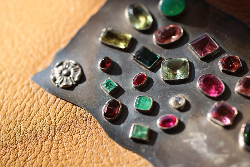 Detail of the Jewel Book which belonged to Agnes Bernelle's family. Photograph: Dara Mac Dónaill/The Irish Times