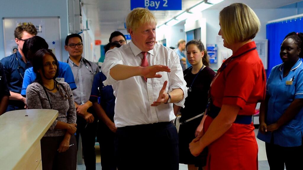 British prime minister Boris Johnson during a visit to Watford General hospital in north London. Photograph: Peter Summers/AFP via Getty Images