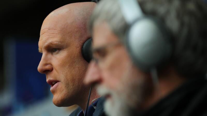 Paul O’Connell on media duties during the Six Nations last year. “It was a tricky enough year at Stade and that will stand to him,” says Mike Prendergast.” Photograph: James Crombie/Inpho