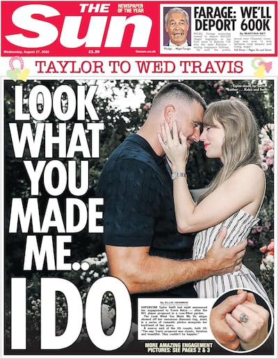 Look what you made me … I do: the Sun's front page
