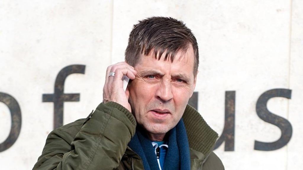 Larry Brazil leaving Dublin Circuit Criminal Court after he pleaded guilty to robbery of €2,288 and production of a knife at Centra Store on Westland Row, Dublin 2, on December 17th, 2013. Photograph: Court Collins.
