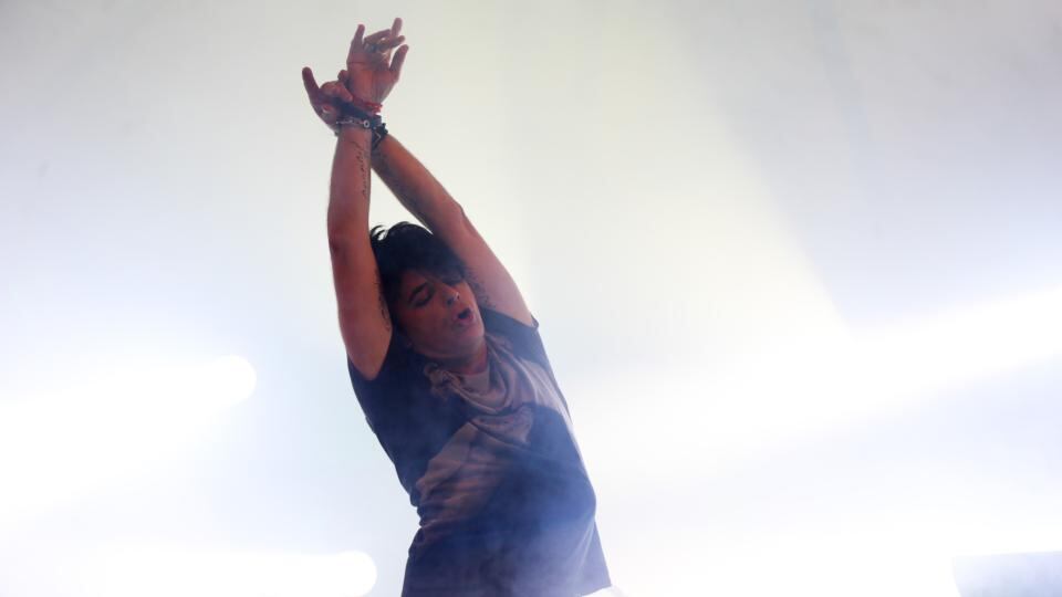 Gary Numan does his thing. Photograph: Allen Kiely