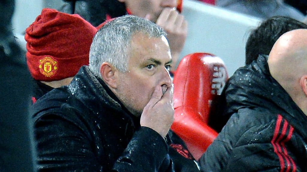 Manchester United manager Jose Mourinho will unlikely be pleased with his side being paired against PSG in the last 16 of the Champions League. Photograph: EPA