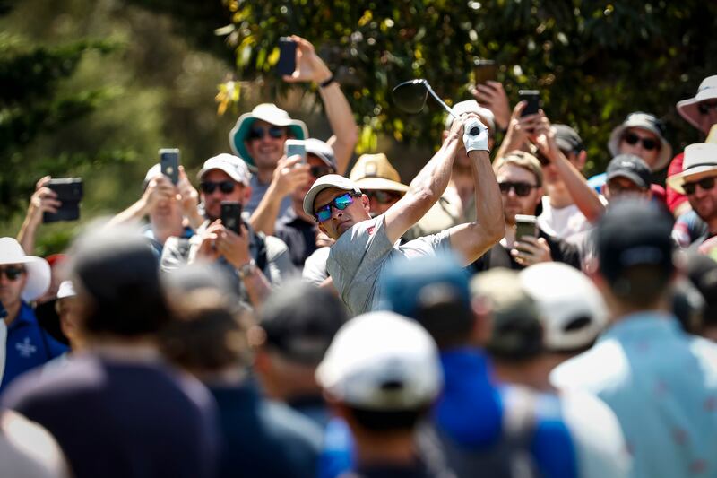 MELBOURNE, AUSTRALIA - DECEMBER 03: Adam Scott plays his tee shot on the 4th hole during Day 3 of the 2022 ISPS HANDA Australian Open at Victoria Golf Club December 03, 2022 in Melbourne, Australia. (Photo by Darrian Traynor/Getty Images)