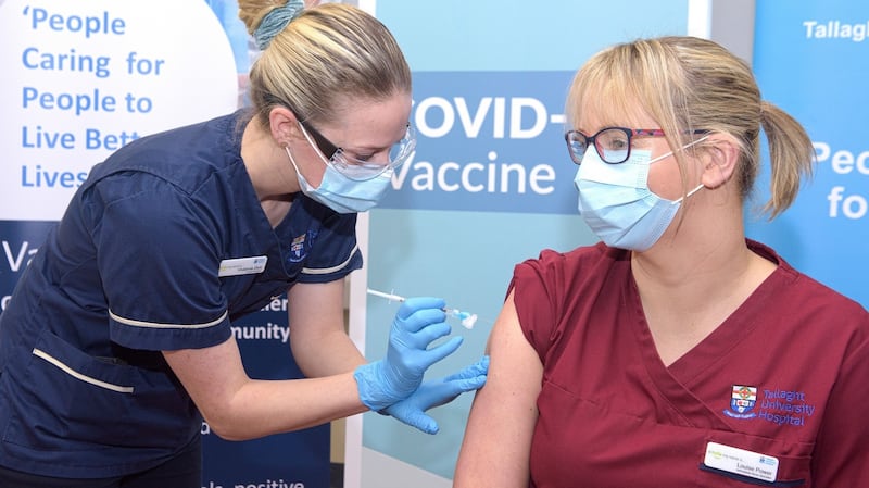 Louise Power, and arthroplasty nurse specialist, was the first frontline worker in Tallaght University Hospital vaccinated with the Pfizer/BioNTech Covid-19 vaccine