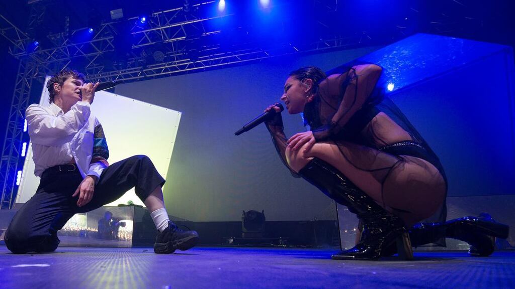 Electric Picnic 2019:  neither Christine and the Queens (left) nor Charli XCX seemed to know where they were. Photograph: Dave Meehan