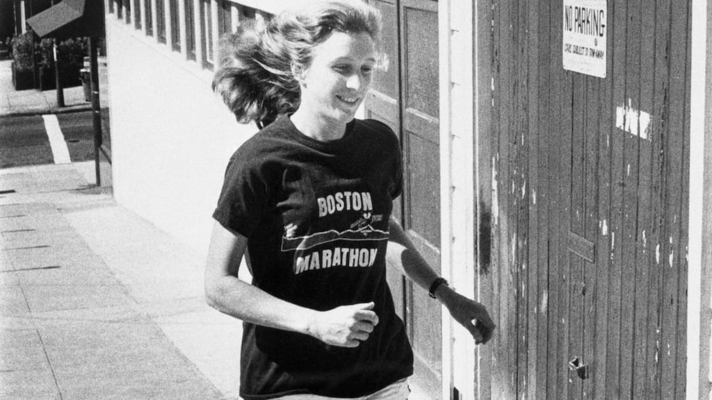 Joan Ullyot at the age of 34. The runner said that after turning 40 her motto became ‘age, experience and cunning can overcome youth and ability’. Photograph: Getty Images