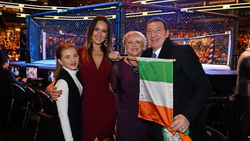 The McGregor family, with Conor’s father Tony far right. Photograph: Getty Images