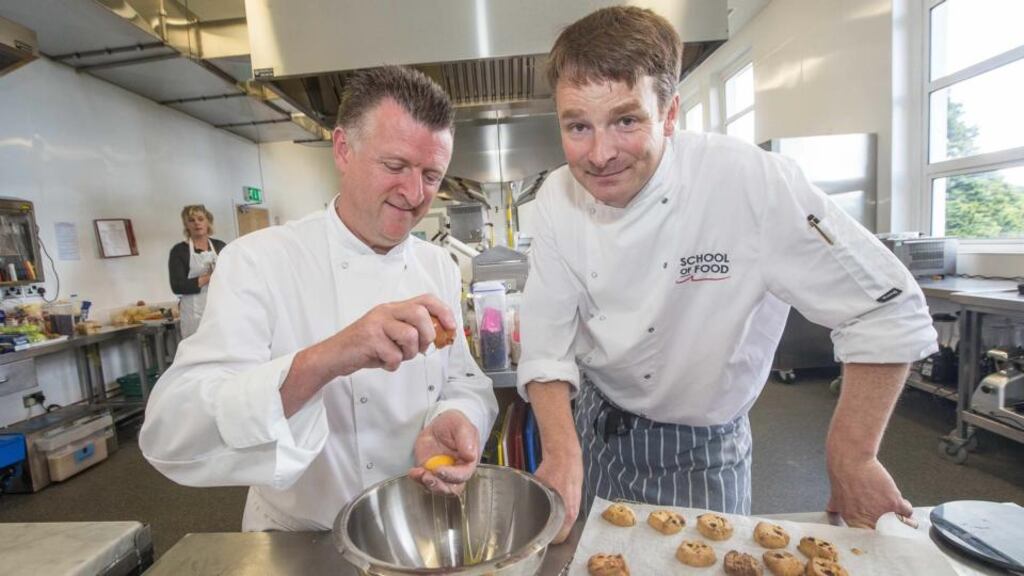 Chefs Rodney Doyle and Derek O’Brien in the School of Food training kitchen in Thomastown, Co Kilkenny. Photograph: Pat Moore