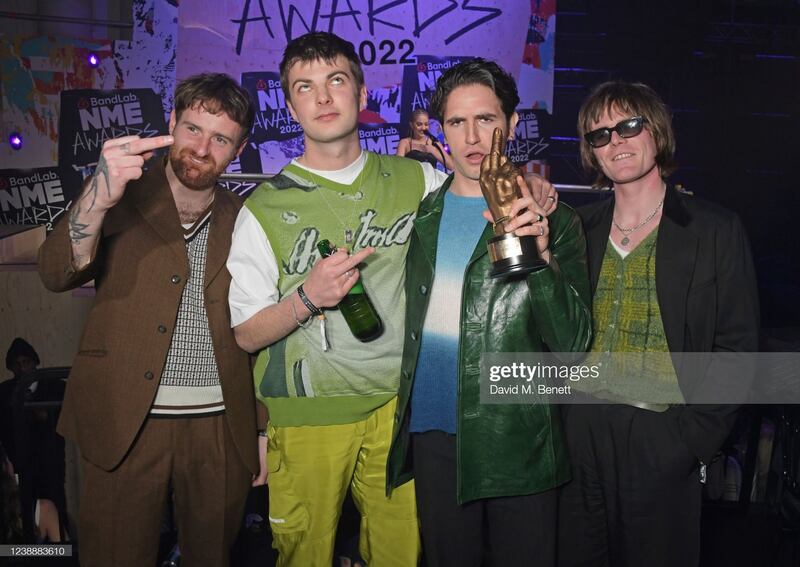Tom Coll, Grian Chatten, Carlos O’Connell and Conor Curley of Fontaines DC. Photograph: David M Benett/Getty Images