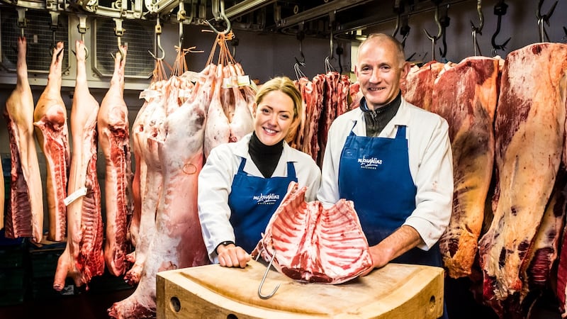 Kate and Pat McLoughlin of McLoughlin’s Craft Butchers. ‘The job of a small business is to make it easy for people to shop with us,’ says Kate.