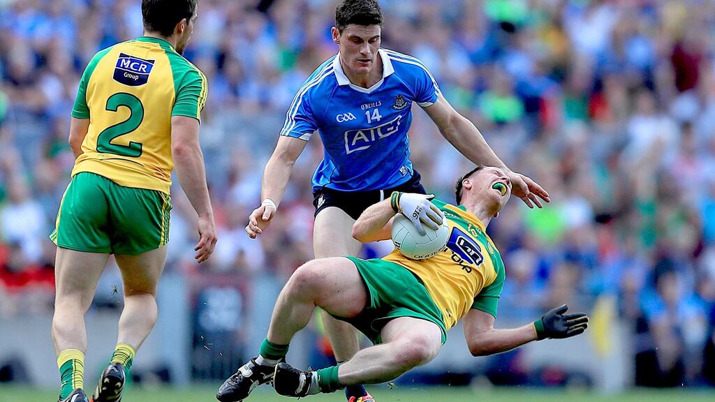 Dublin’s Diarmuid Connolly is sent off as 13-man Dublin beat Donegal. Photograph: Donall Farmer/Inpho