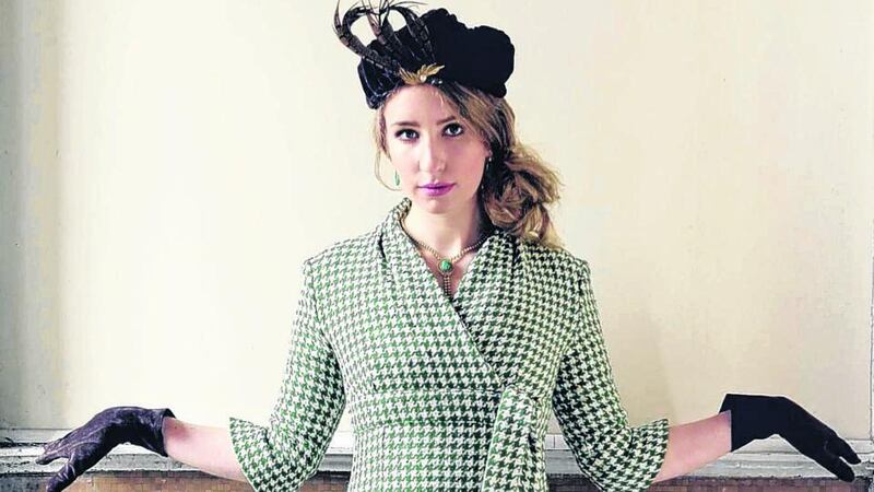 Clarissa in a houndstooth check dress , €455. Photograph: Michael MacSweeney/Provision