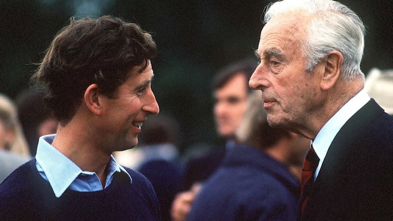 Prince Charles with Lord Mountbatten after watching polo at Smiths Lawn, Windsor in 1979. Photograph: Tim Graham/Getty Images