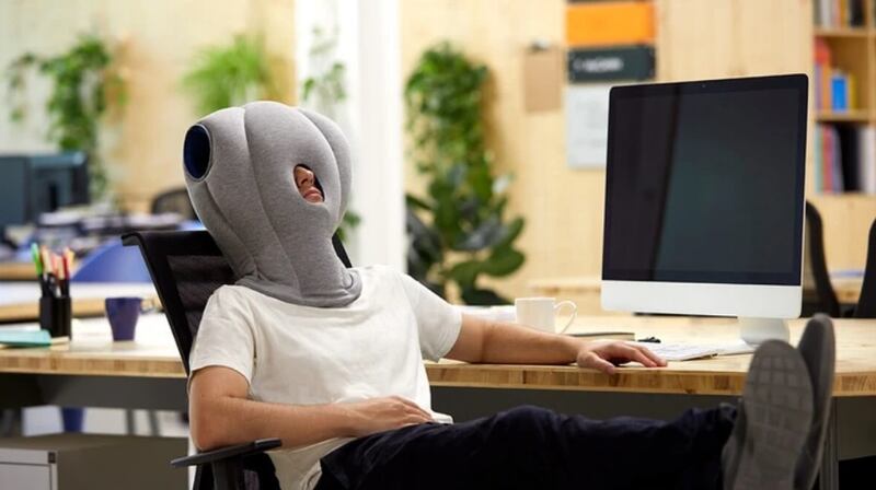 The OstrichPillow: Designed to block out light and other people, it gives the wearer a somewhat Doctor Who alien appearance