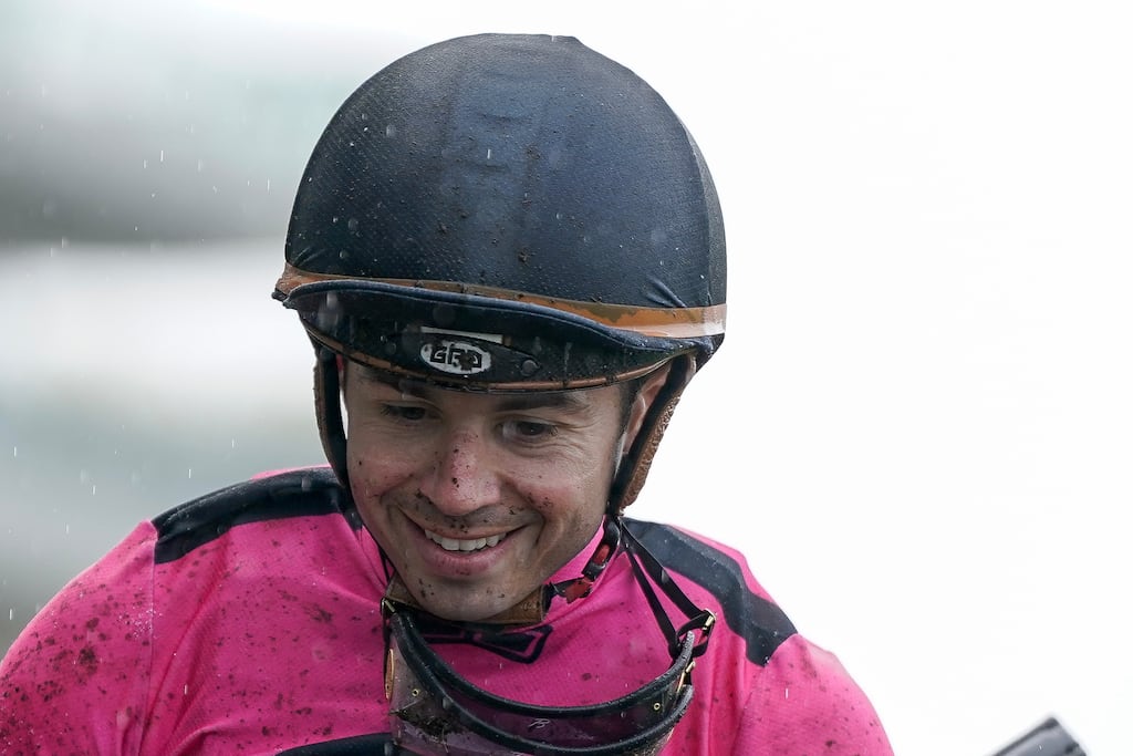 Jockey Mickael Barzalona won the Prix Du Moulin at Longchamp on outsider Tribalist. Photograph: Alan Crowhurst/Getty Images)