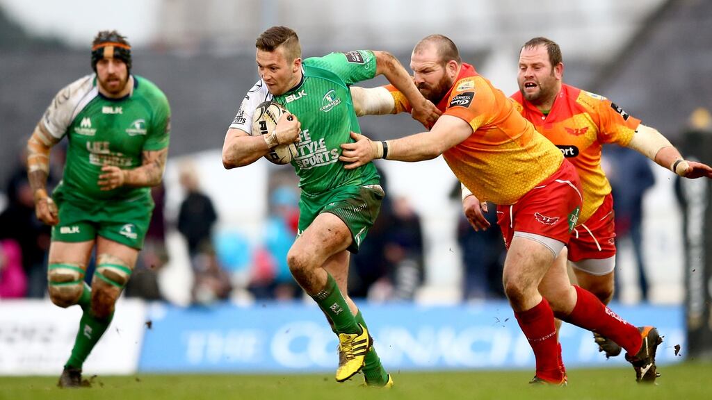 Jack Carty will be out for up to three months after rupturing his spleen after an accident on a water slide. Photograph: Inpho