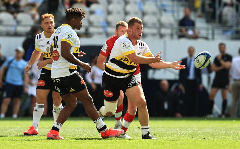 Pierre Bourgarit of La Rochelle in action during the Heineken Champions Cup semi-final against Racing 92 at Stade Bollaert-Delelis in Lens. Photograph: David Rogers/Getty Images