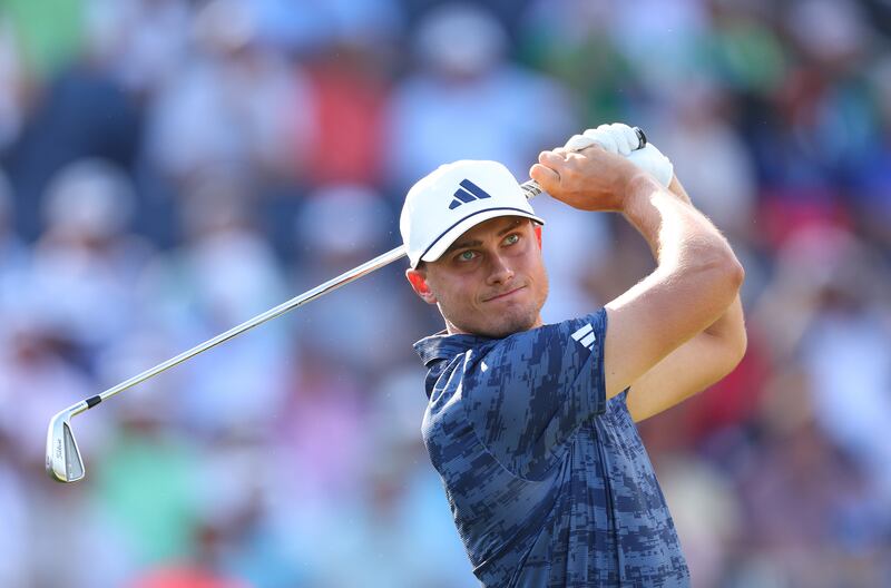 Ludvig Åberg of Sweden plays from the 13th tee during the first round of the US Open at Pinehurst in North Carolina. Photograph: Andrew Redington/Getty Images