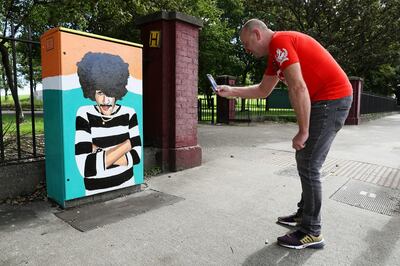 A smaller Phil Lynott mural in Crumlin, by artist Áine Macken. Photograph: Brian Lawless/PA Wire