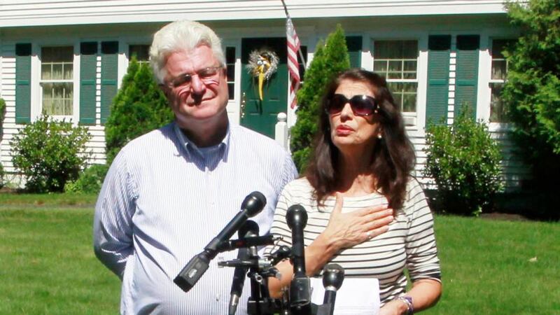 Parents: John and Diane Foley talk to reporters this week. Photograph: Jim Cole/AP