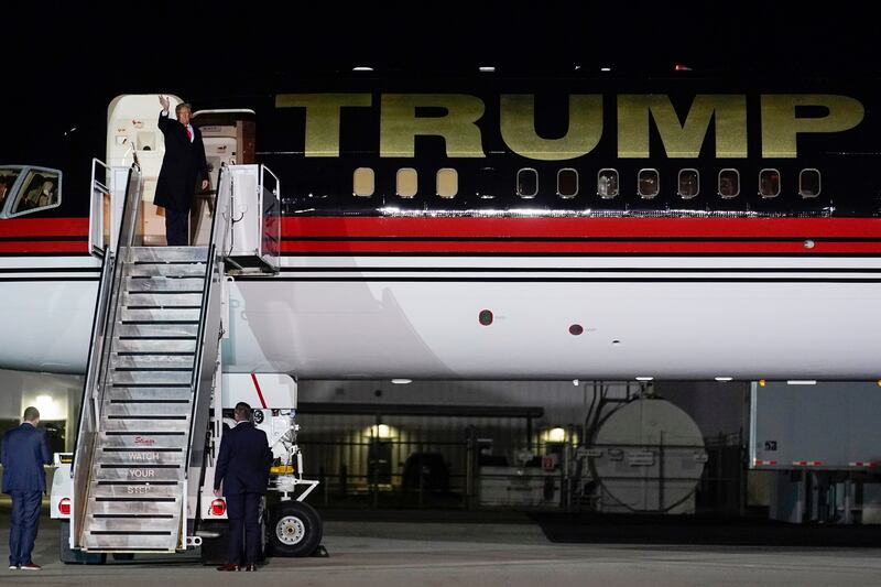 Former president Donald Trump, was in Ohio for his final rally of the 2022 campaign. Photograph: Michael Conroy/AP