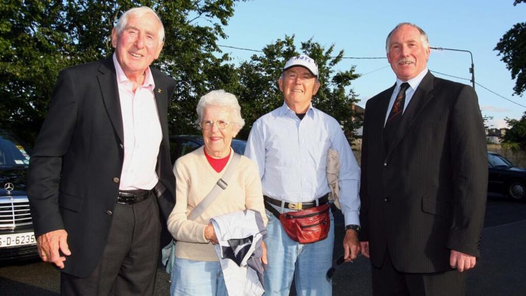 Ronnie Delany, Noala Thomas, Albie Thomas and Paddy Marley president of Clonliffe at Morton Stadium in 2008. Photograph: Dan Sheridan/Inpho
