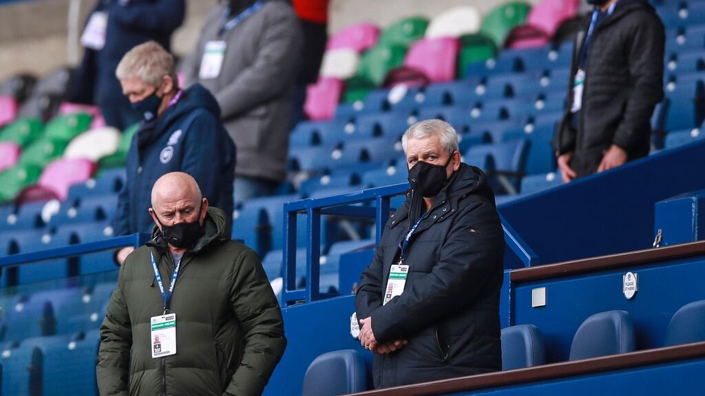 Warren Gatland looks on during Ireland’s win over Scotland. Photograph: Tommy Dickson/Inpho