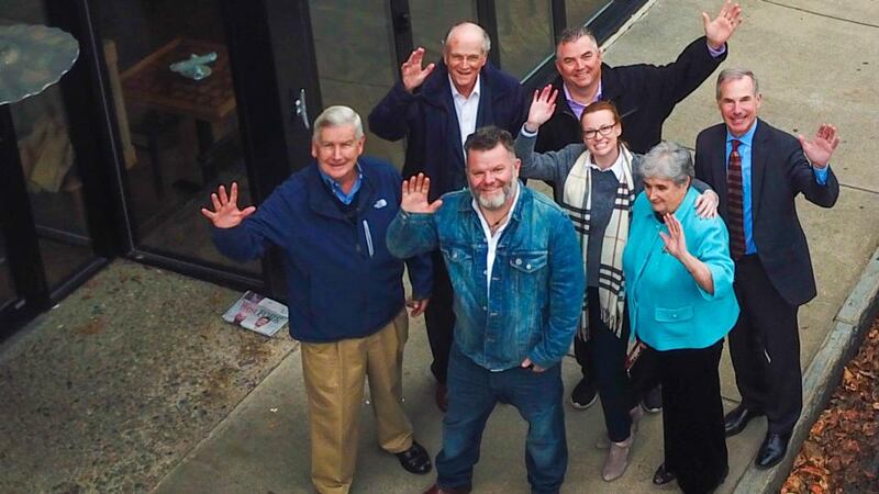 Members of the West Cork Sister City Committee outside the Galley restaurant in Scituate.