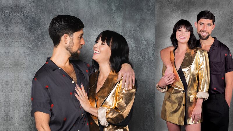 Rex Ryan (left) wears shirt, All Saints, Arnotts, €129; trousers, All Saints, €199, Arnotts. Miglé Ryan (right) wears blazer, Dries Van Noten, Brown Thomas, € 1,885; shoes, Givenchy, Brown Thomas, € 500. Photograph: Emily Quinn