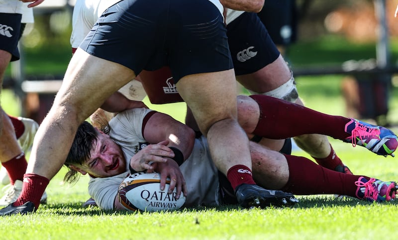 Joe McCarthy during a Lions training session on Wednesday. Photograph: Billy Stickland/Inpho