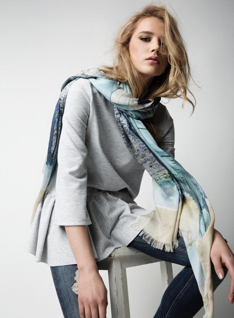 Cork Walkway 60 Avoca. Marl grey sweater with frill 12 Penneys, Amelie jeans, River Island 55