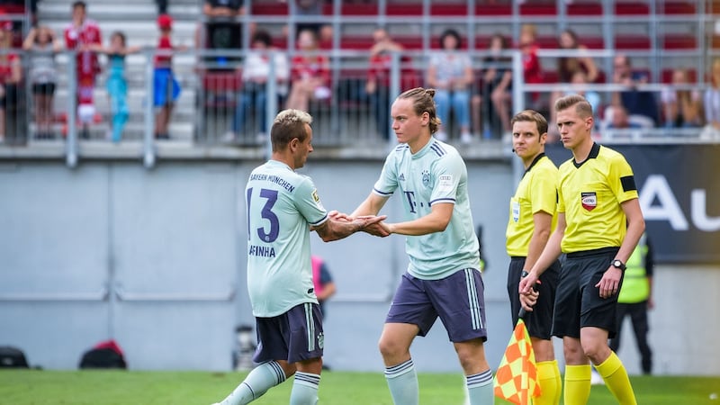 Bayern Munich’s Ryan Johansson comes on for Rafinha during the International Champions Cup match against Paris Saint-Germain at the Worthersee Stadium in Klagenfurt, Austria in July. Photograph: Jure MakovecAFP/Getty Images
