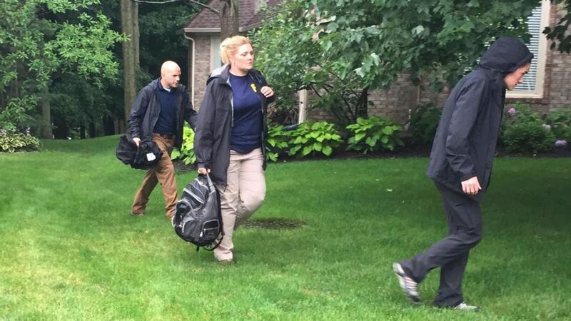 FBI investigators search the house of former Subway sandwich chain pitchman Jared Fogle in Zionsville, Indiana on July 7th. Photograph: Taylor Carlier/Reuters