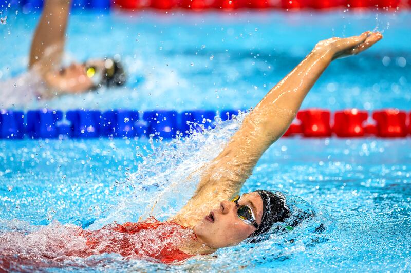 Earlier, Ellen Walshe produced a brilliant finish to snatch fourth place in her heat of the 400m individual medley. Photograph: Morgan Treacy/Inpho