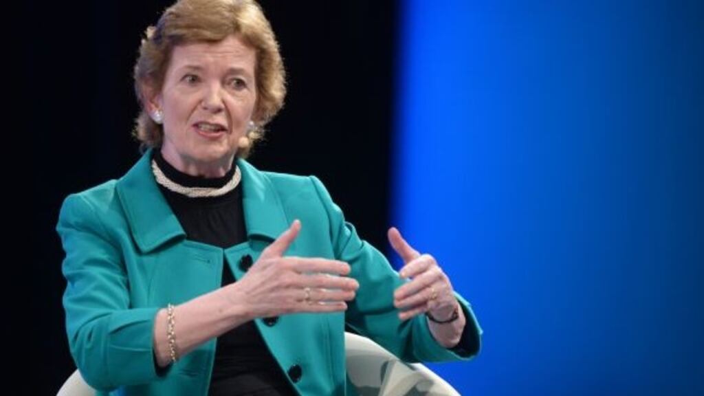Mary Robinson: ‘It’s an issue that the Seanad can raise on behalf of ordinary people.’ Photograph: Dara Mac Dónaill