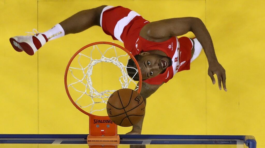 Kawhi Leonard, seen here playing for the Toronto Raptors in game six of last season’s NBA Finals against the Golden State Warriors, has signed for the Los Angeles Clippers for the new season. Photograph: Lachlan Cunningham/Getty Images
