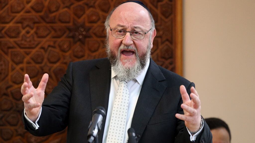 Chief rabbi Ephraim Mirvis who, in an article for The Times, The Chief Rabbi has warned that the soul of the UK is at stake if Labour gain power in the general election. Photograph: Jonathan Brady/PA Wire