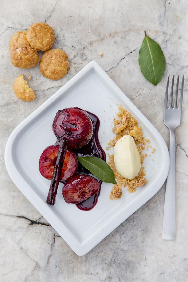 Vanessa Greenwood’s baked plums. Photograph: Harry Weir