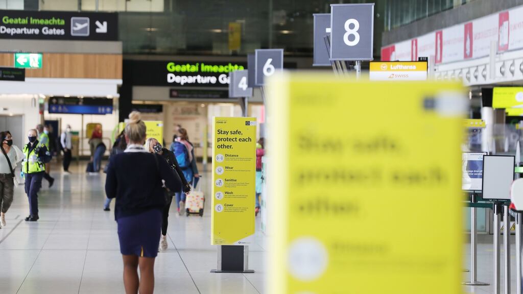 Passenger numbers at Dublin Airport have been hugely reduced as a result of the pandemic. Photograph: Collins