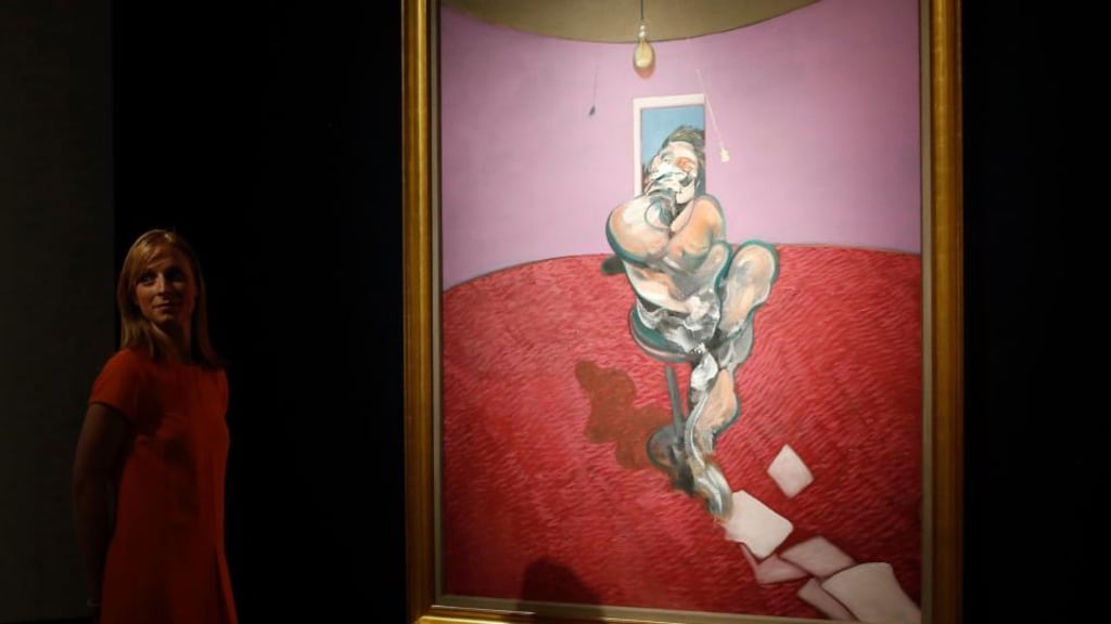‘Portrait of George Dyer Talking’ by Francis Bacon from 1966. The painting was sold last night for £42.2 million in London. Photograph: Reuters