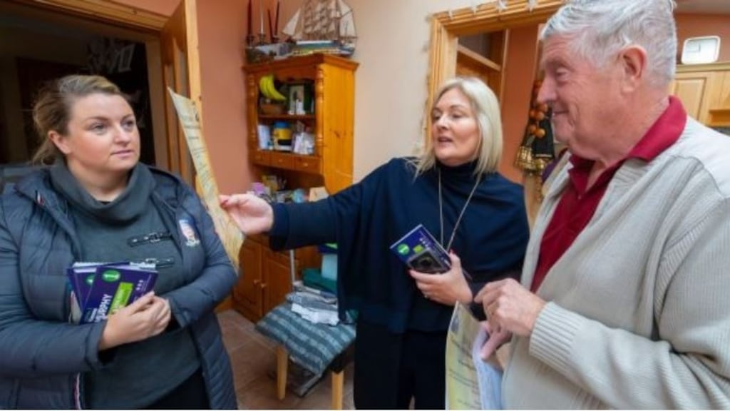 Fine Gael Wexford byelection candidate Verona Murphy (centre) with Seamus Kiely from Southknock, New Ross, and Cllr Bridin Murphy. Photograph: Patrick Browne