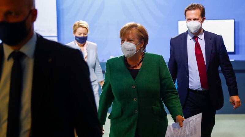 German chancellor Angela Merkel. Photograph: Fabrizio Bensch/Pool/AFP via Getty