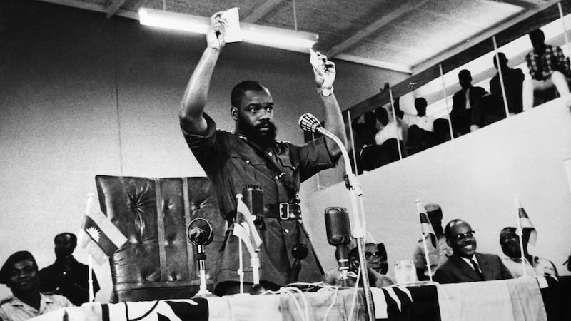 Okumegwu Ojukwu, then chief of secessionist state of Biafra, addressing Biafran parliamentn on July 16th, 1967. Photograph: Keystone-France/Gamma-Rapho/Getty Images